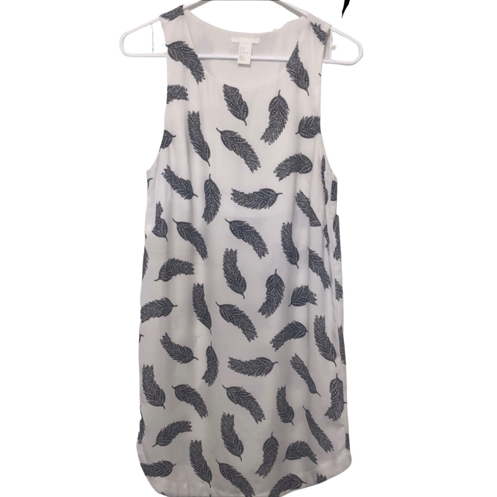 H&M | Black and White Feather Print Dress